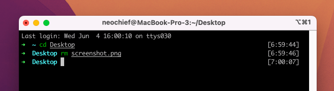 Removing file via CLI