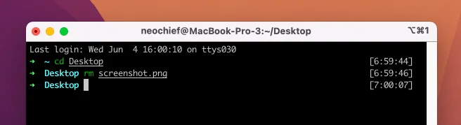 Removing a file via CLI