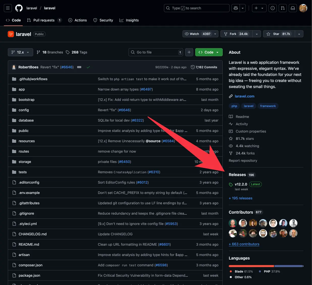 Releases block on GitHub